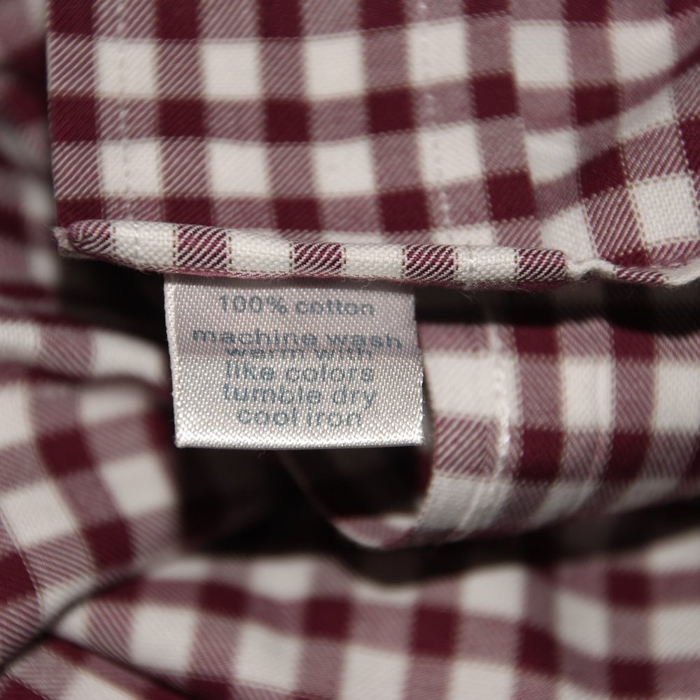 002 PAUL FREDRICK Red Gingham Check Button Down Shirt - Picture 5 of 5